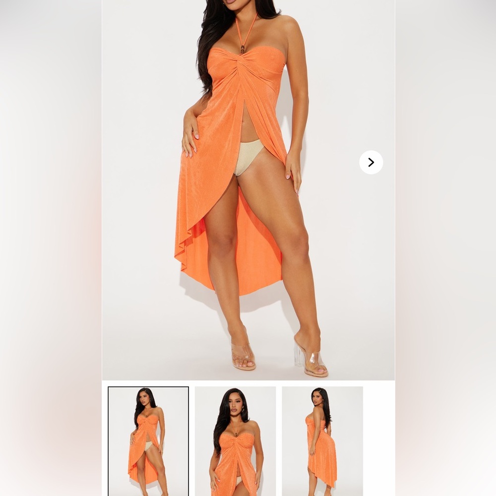 Fashion Nova Strapless Orange Dress